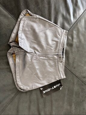 Just One Silver Metallic Shorts